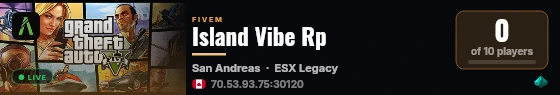 Island Vibe Rp live status badge