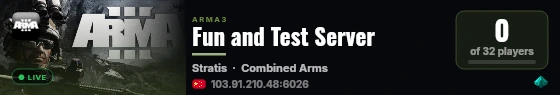 Fun and Test Server live status badge
