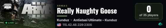 Really Naughty Goose live status badge