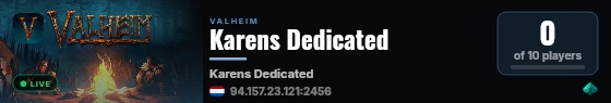 Karens Dedicated live status badge