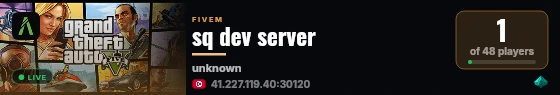 sq dev server live status badge