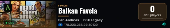 Balkan Favela live status badge
