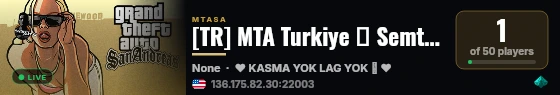 [TR] MTA Turkiye ❖ Semt Gaming ❖ - [Freeroam/Roleplay/Askeri/aZe/eng/Drift/Brasil/Turkiye] live status badge