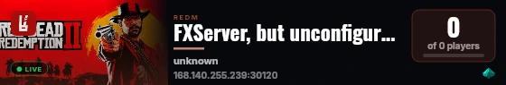 FXServer, but unconfigured live status badge