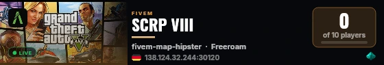 SCRP VIII live status badge