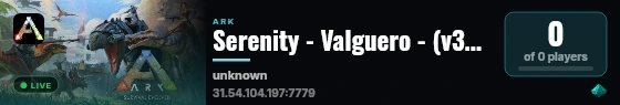 Serenity - Valguero - (v361.7) live status badge