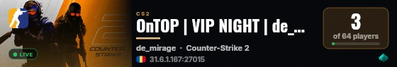 OnTOP | VIP NIGHT | de_mirage | discord.gg/XCdCPghJ2P live status badge