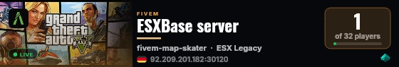 ESXBase server live status badge