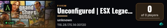 Unconfigured | ESX Legacy Server live status badge