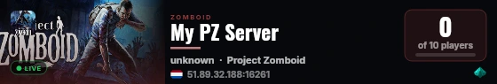 My PZ Server live status badge