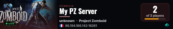 My PZ Server live status badge