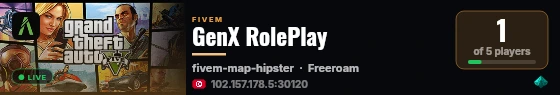 GenX RolePlay live status badge