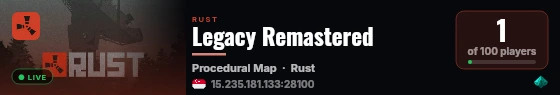 Legacy Remastered live status badge