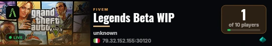 Legends Beta WIP live status badge