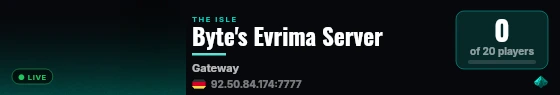Byte's Evrima Server live status badge
