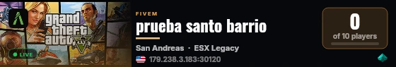 prueba santo barrio live status badge