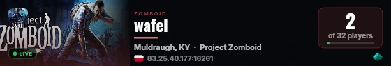 wafel live status badge