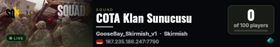 COTA Klan Sunucusu live status badge