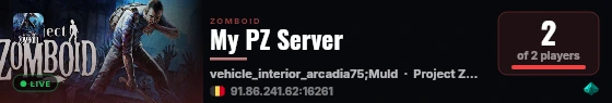 My PZ Server live status badge
