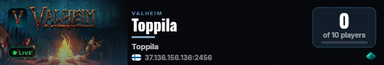 Toppila live status badge