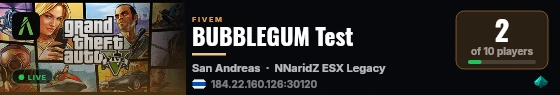BUBBLEGUM Test live status badge
