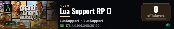 Lua Support RP ♪ live status badge