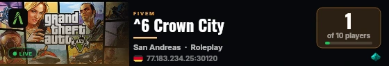 ^6 Crown City live status badge