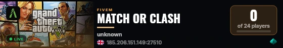 MATCH OR CLASH live status badge