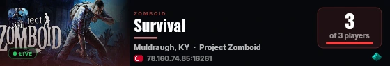 Survival live status badge