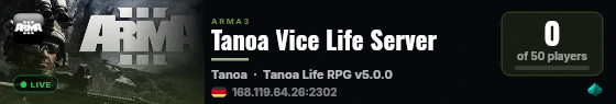 Tanoa Vice Life Server live status badge
