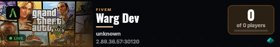 Warg Dev live status badge