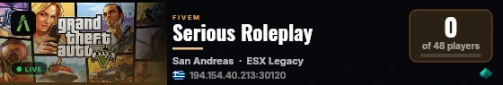 Serious Roleplay live status badge