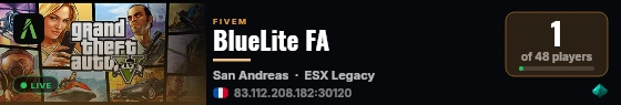 BlueLite FA live status badge