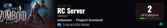 RC Server live status badge