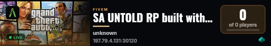 SA UNTOLD RP built with Qbox Project by The Community! live status badge
