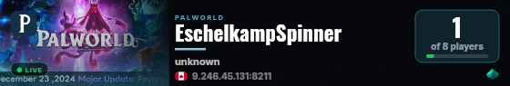 EschelkampSpinner live status badge
