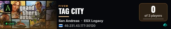 TAG CITY live status badge