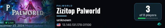 Zizitop Palworld live status badge