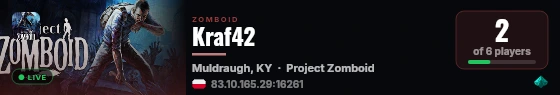 Kraf42 live status badge