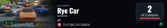 Rye Car live status badge