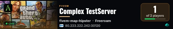Complex TestServer live status badge