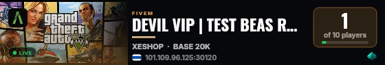 DEVIL VIP | TEST BEAS RP BY.DEVIL VIP live status badge