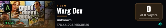 Warg Dev live status badge