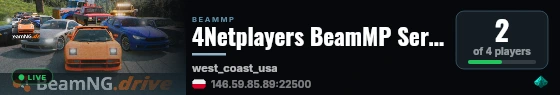 4Netplayers BeamMP Server live status badge