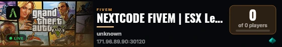 NEXTCODE FIVEM | ESX Legacy Server live status badge