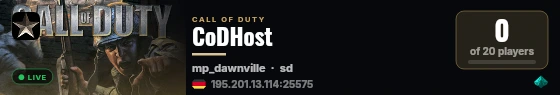 CoDHost live status badge