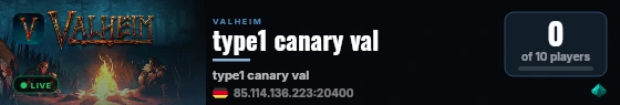 type1 canary val live status badge