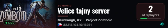 Velice tajny server live status badge