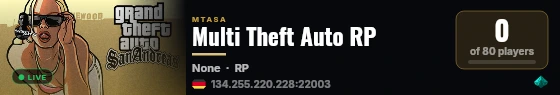 Multi Theft Auto RP live status badge