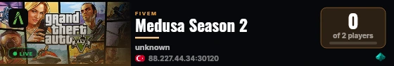 Medusa Season 2 live status badge